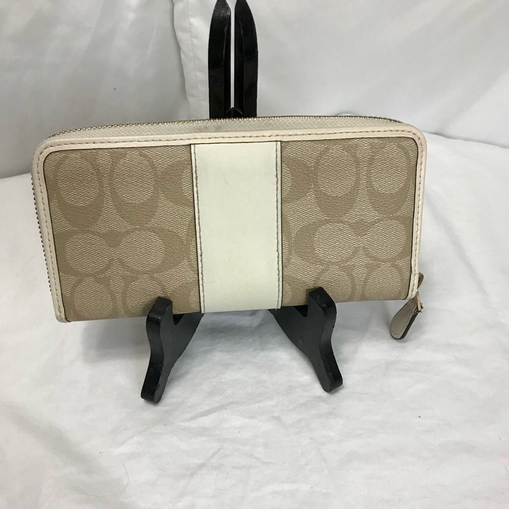 Coach Signature Canvas Accordion Zip Wallet - image 2